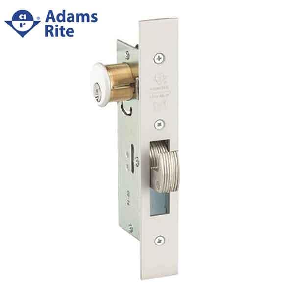 Adams Rite AdamsRite: MS Deadlock, Flat Faceplate, ANSI Size, 1-1/2" Backset, Hookbolt, Aluminum - ADR-MS1850SN-450-628