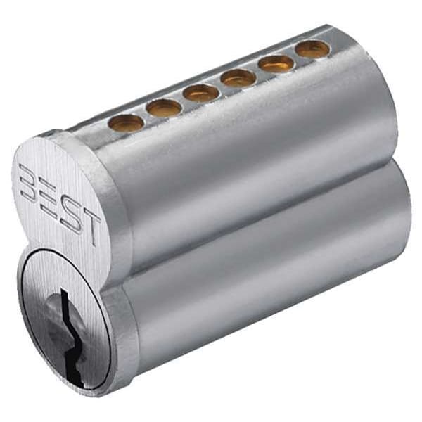 Best Interchangeable Core, Satin Chromium Plated, Keyway Type H - 1C6H1626