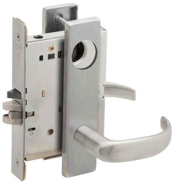 Schlage Grade 1 Classroom Mortise Lock, Less Cylinder, 17 Lever, L Escutcheon, Satin Stainless Steel Finish,  - L9070L 17L 630