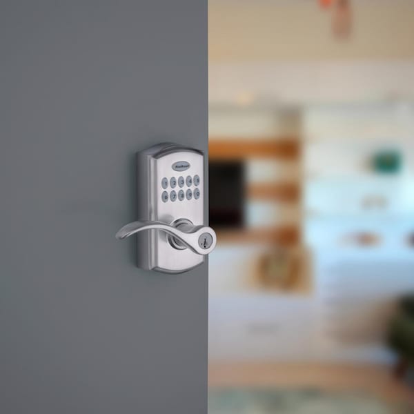 Kwikset Kwikset SmartKey Satin Chrome Metal Electronic Touch Pad Entry Lever - 99550-001