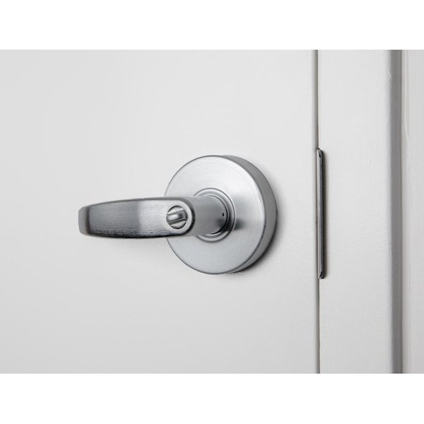 Global Door Controls Pisa Series Standard Duty Brushed Chrome Grade 2 Commercial Cylindrical Entry Door Handle with Lock and Clutch Function - GAL-1151P-626