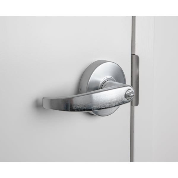 Global Door Controls Pisa Series Standard Duty Brushed Chrome Grade 2 Commercial Cylindrical Entry Door Handle with Lock and Clutch Function - GAL-1151P-626