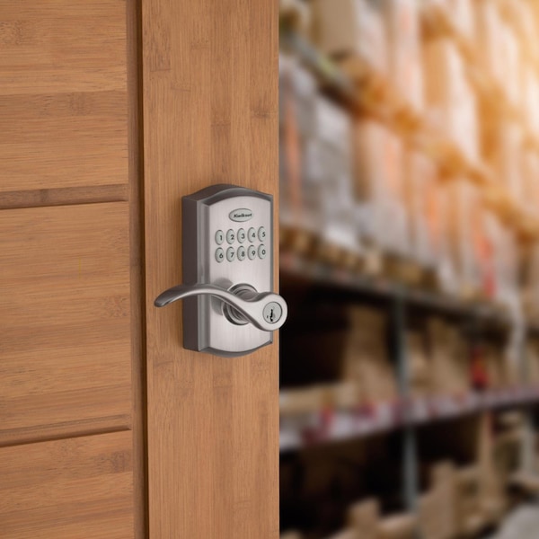 Kwikset Kwikset SmartKey Satin Nickel Metal Electronic Touch Pad Entry Lever - 99550-002