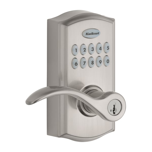 Kwikset Kwikset SmartKey Satin Nickel Metal Electronic Touch Pad Entry Lever - 99550-002