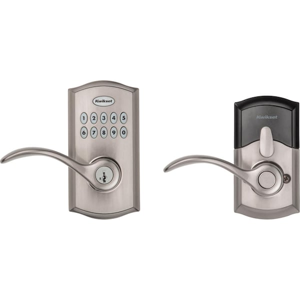 Kwikset Kwikset SmartKey Satin Nickel Metal Electronic Touch Pad Entry Lever - 99550-002