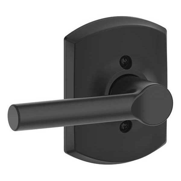 Schlage Matte Black Dummy Lever Lockset, Broadway/Greenwich - F170 BRW 622 GRW