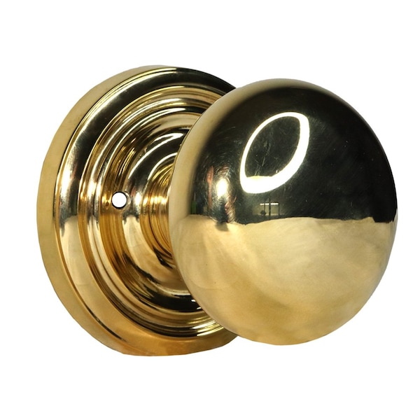Emtek Providence Knob 2-3/8 in Backset Privacy w/Regular Rose for 1-1/4 in to 2 in Door Unlacquered Brass - 8200PUS3NL
