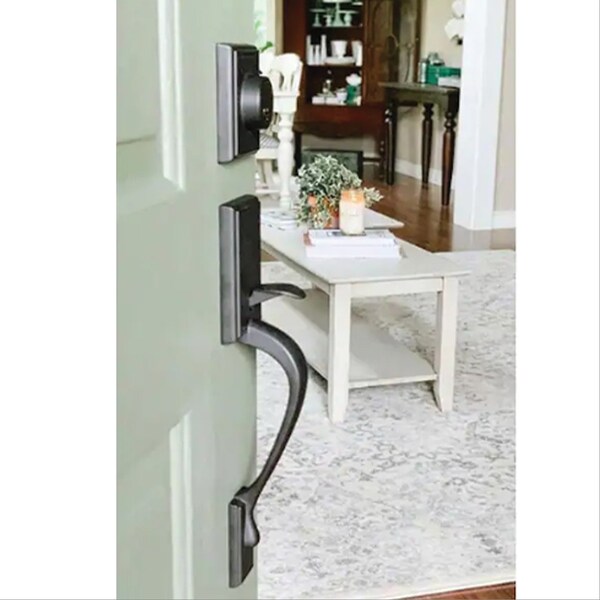 Delaney Hardware Kellington Black Single Cylinder Deadbolt Entry Door Handleset - 240607