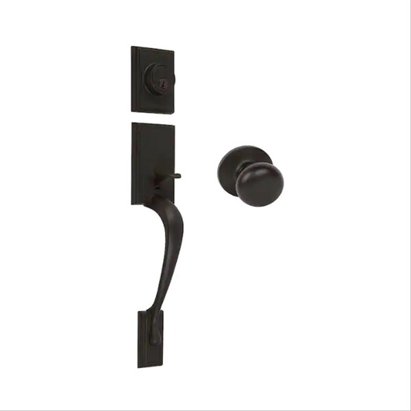 Delaney Hardware Kellington Black Single Cylinder Deadbolt Entry Door Handleset - 240607