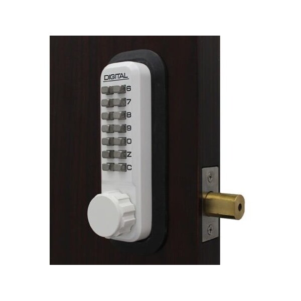 Lockey Mechanical Keyless Combination Deadbolt Lock Single Combination Key Override White - 2210KO-WH