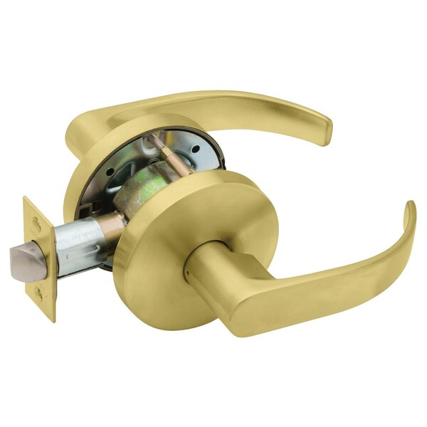 Falcon Grade 2 Passage Cylindrical Lock, Non-Keyed, Quantum Lever, Standard Rose, Satin Brass Finish - W101S Q 606