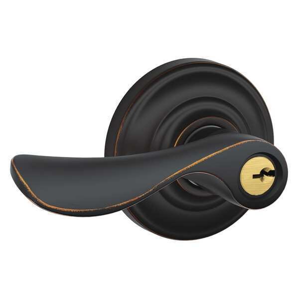 Schlage Antique Bronze Entrance Lever Lockset, Champagne/Andover - F51A CHP 716 AND