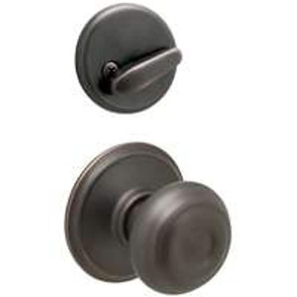 Schlage F Series Interior Pack, Aged Bronze, Knob Handle, 158 to 2 in Thick Door - F59VGEO716