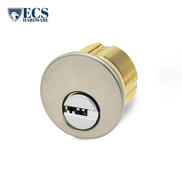 Ecs Hardware Durable Premium Key Controlled Mortise Cylinder, 1 in US26D Satin Chrome - ECSH-HMC01-26D-KA12