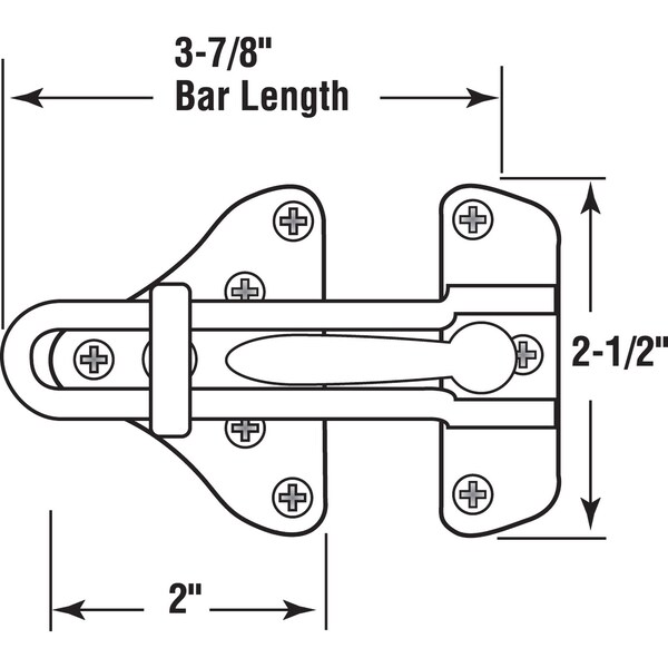 Prime-Line Swing Bar Door Guard with High Security Auxiliary Lock, Matte Black Finish (Single Pack) - U 11447
