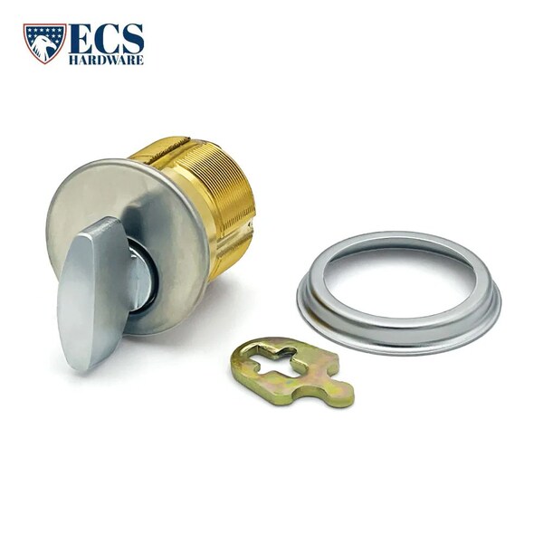 Ecs Hardware Durable Premium Thumb Turn Mortise Cylinder, 1-1/4 in 26D Satin Chrome - ECSH-TMC03-26D
