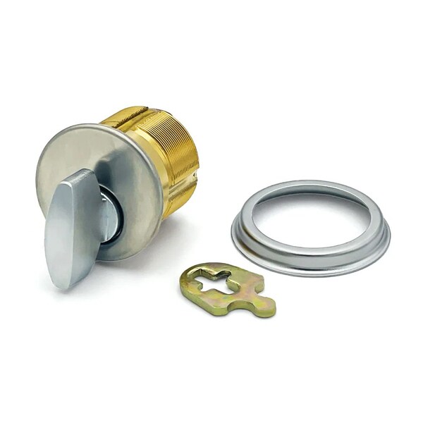 Ecs Hardware Durable Premium Thumb Turn Mortise Cylinder, 1-1/4 in 26D Satin Chrome - ECSH-TMC03-26D