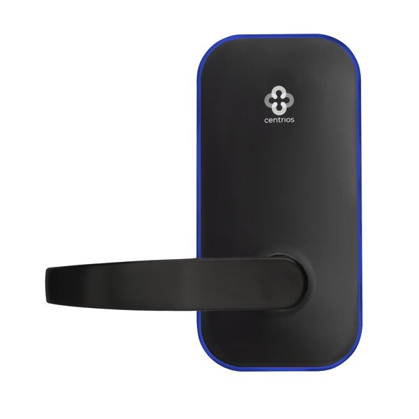 Centrios Grade 1 Smart Bluetooth Cylindrical Lock, Pacific Beach Lever, Non-Keyed, Black Suede Powder Coat - CEB102-PB-BSP