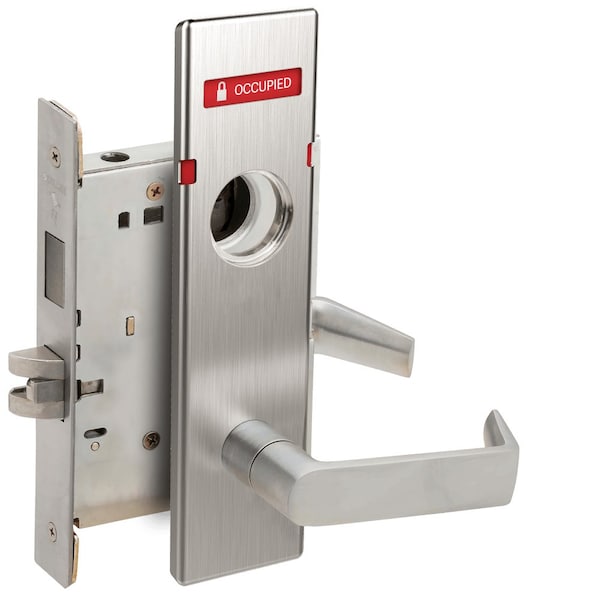 Schlage L Series Mortise Lock, Corridor Lock, 06 Lever, N Escutcheon, Less Full Face Cylinder, VACANT/OCCUPI - L9456L 06N 630 L283-722