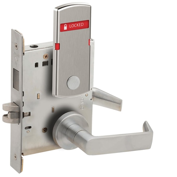 Schlage Grade 1 Privacy with Deadbolt Mortise Lock, 06 Lever, A Rose, Exterior Indicator Displays -inLocked/ - L9440 06A 626 L283-721