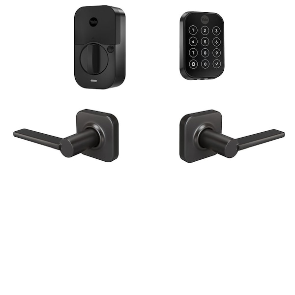 Yale Real Living Yale Assure Lock 2 Bundle with Key Free Touchscreen Wi Fi Deadbolt, Valdosta Lever Passage, and - BYRD450WF1VLBSP
