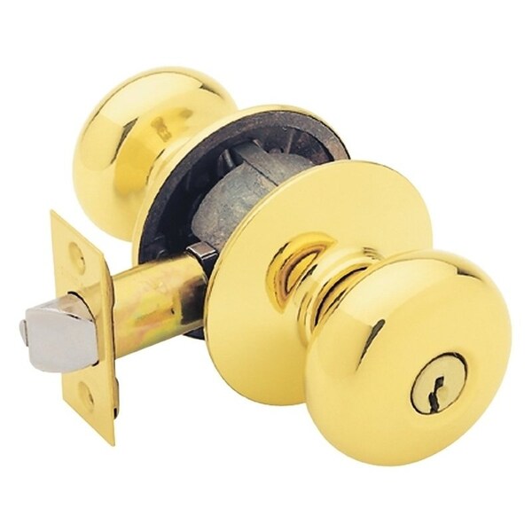 Schlage Plymouth Series Keyed Entry Knob, BrassZinc, Brass - F51A VPLY505K4