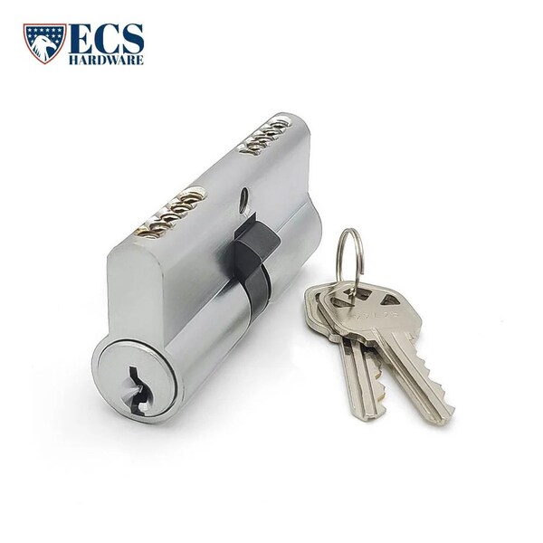 Ecs Hardware Durable Premium Profile Cylinder Double Sided Thumb Turn, 2-3/4 Inch 70mm, Keyed Alike KA10 - ECSH-EPCD-26D-KW1-KA10