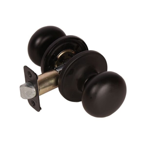 Pamex Baron Knob with Round Rose Passage Lockset Grade 3 Matte Black Finish - FTF930