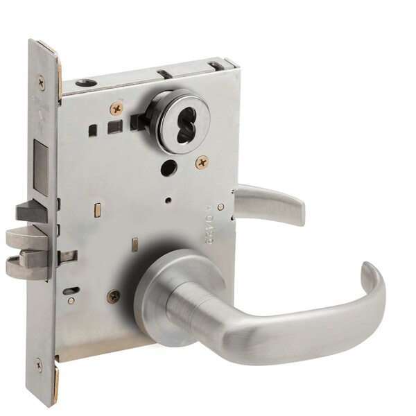 Schlage Schlage L-Series, Entrance Mortise Lock, A Rose, 17 Lever, Grade 1 Mortise Lock, SFIC Prep Less Core - L9453B 17A 630