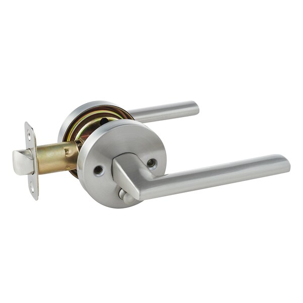 Sapphire Related Collection Modern Satin Nickel Grade 3 Privacy Bed/Bath Door Handle with Lock - LS-REL40-US15