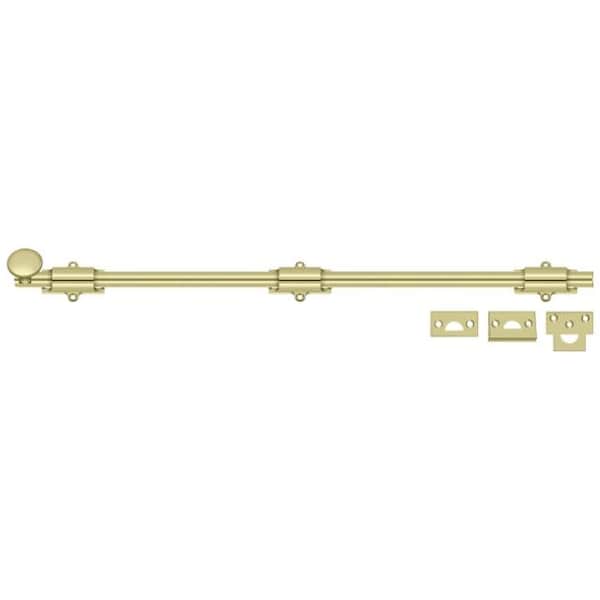 Deltana Surface Bolt, Heavy Duty Unlacquered Bright Brass 24" - 24SB3-UNL