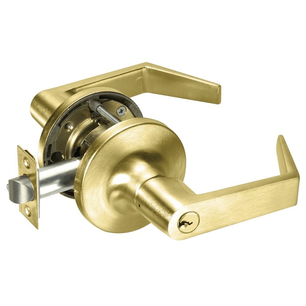 Yale Grade 1 Entry Cylindrical Lock, Augusta Lever, Conventional Cylinder, Satin Brass Finish, Non-handed - AU5407LN 606