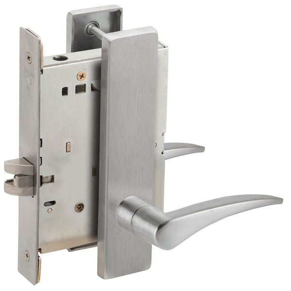 Schlage Grade 1 Passage Latch Mortise Lock, 12 Lever, L Escutcheon, Satin Chrome Finish, Left-Handed - L9010 12L 626 LH