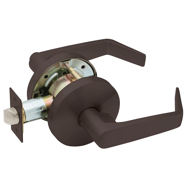 Falcon Grade 2 Passage Cylindrical Lock, Non-Keyed, Dane Lever, Standard Rose, Aged Bronze Fnsh, Non-handed - W101S D 643E