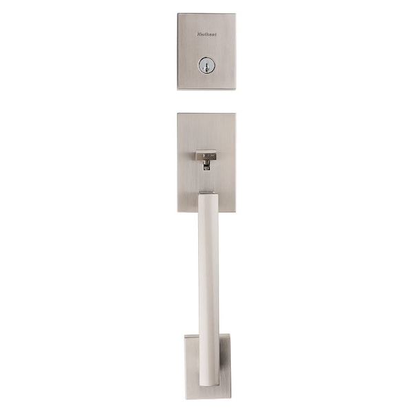 Kwikset San Clemente 818SCEXHFL 15 SMT Door Handle Set, 1 Security Grade, 2-3/8, 2-3/4 in Backset, Steel - 818SCEXHFL SQT 15