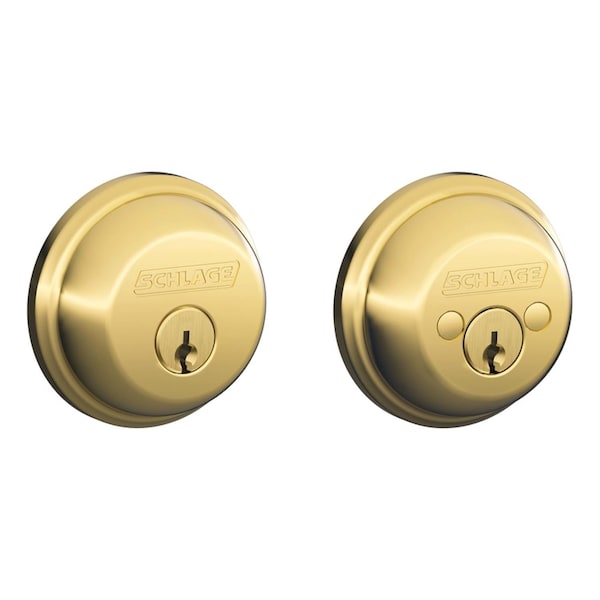 Schlage Schlage Bright Brass Zinc Double Cylinder Deadbolt - B62NV505