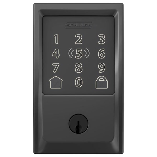 Schlage Schlage Encode Plus Matte Black Metal WiFi Deadbolt with Century Trim - BE499WBVCEN622