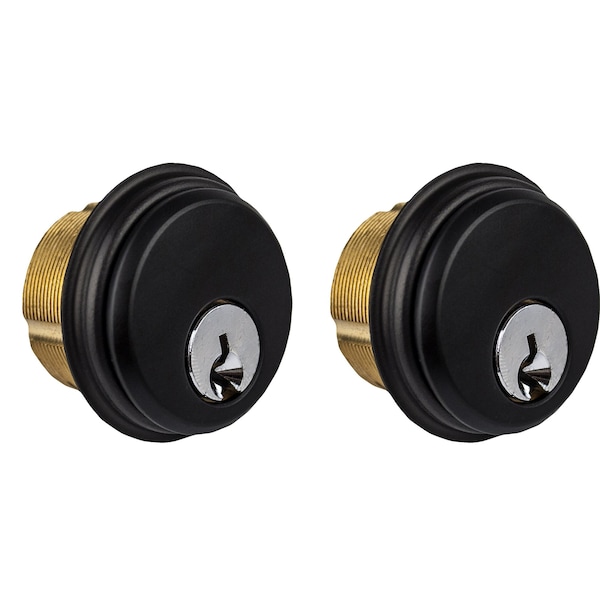 Global Door Controls 1-5/32 in. Brass Keyed Alike Double Cylinder Mortise Lock for Adams Rite Type Storefront Door in Duronodic - TH1100-BCX2DU