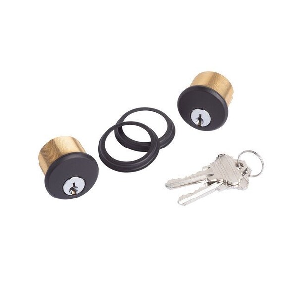 Global Door Controls 1-5/32 in. Brass Keyed Alike Double Cylinder Mortise Lock for Adams Rite Type Storefront Door in Duronodic - TH1100-BCX2DU