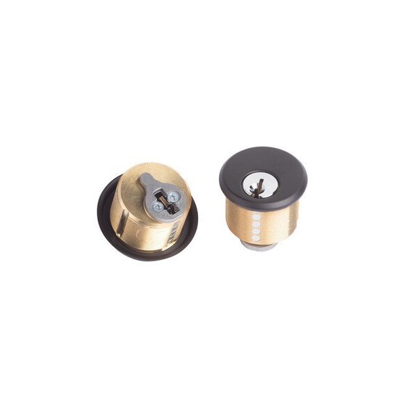 Global Door Controls 1-5/32 in. Brass Keyed Alike Double Cylinder Mortise Lock for Adams Rite Type Storefront Door in Duronodic - TH1100-BCX2DU