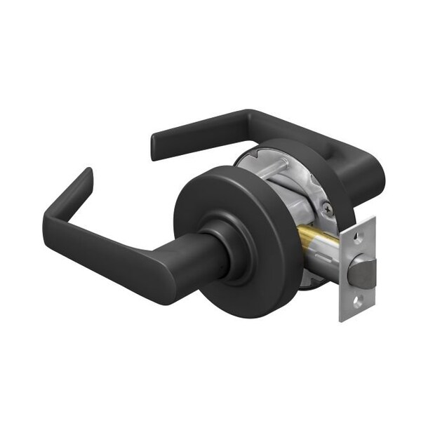 Schlage Commercial Passage Saturn Lever 47267038 2-3/4" Springlatch ANSI Strike Matte Black - ALX10SAT622