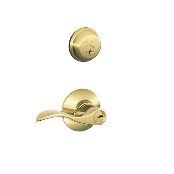 Schlage Schlage Accent Bright Brass Entry Lever 1-3/4 in. - FB50NVACC505605