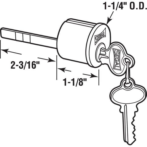Prime-Line Replacement Rim Cylinder Deadbolt in Brushed Chrome Finish 6 Single Packs - SE 70003