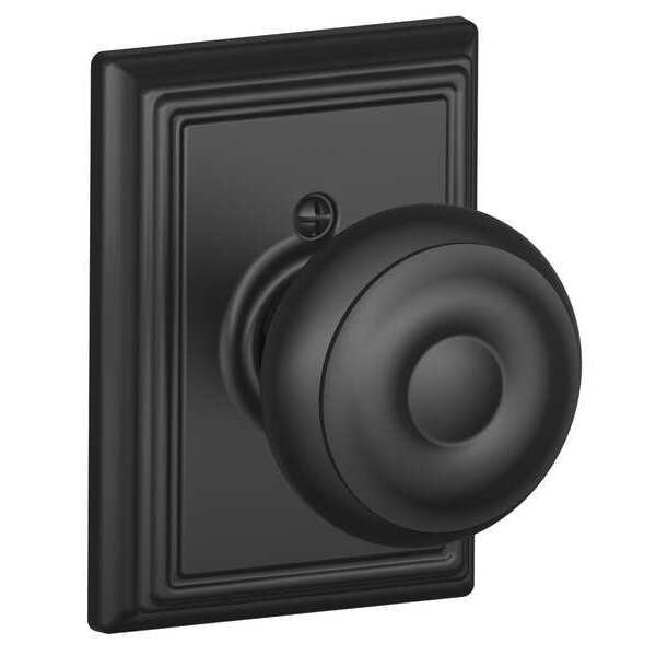 Schlage Matte Black Dummy Knob Lockset, Georgian/Addison - F170 GEO 622 ADD