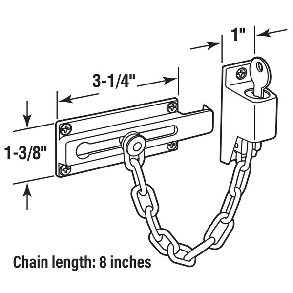 Prime-Line Steel, Antique Brass, Keyed Chain Door Guard (Single Pack) - U 9914