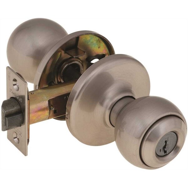 Kwikset Polo SmartKey Security Entry Lock Us15 Satin Nickel - 400P-15-SMT-6AL-RCS