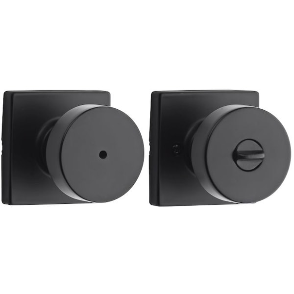Kwikset Pismo Knob w/Square Rose Privacy Lock - 730PSKSQT-514