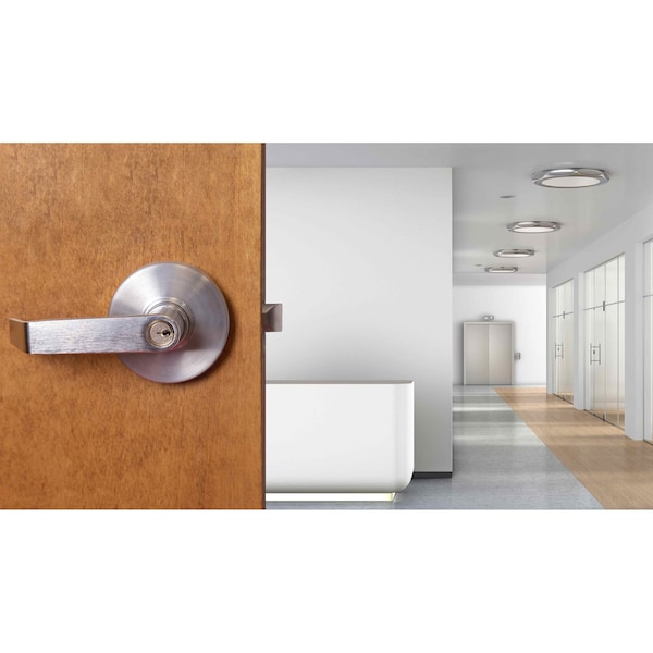 Global Door Controls Eiffel Standard Duty Brushed Chrome Grade 2 Commercial Entry Door Handle with Lock, Clutch Function and IC Core - GAL-1151L-IC626