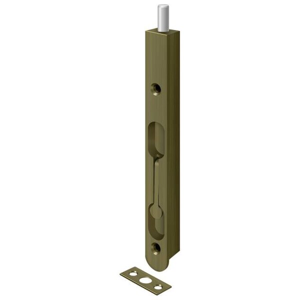 Deltana Flush Bolt, Zinc Antique Brass 7" - 7FBZ5