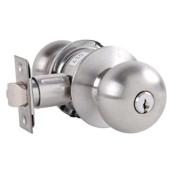 Arrow Lock Grade 2 Double Cylinder Communicating Cylindrical Lock, Tudor Knob, Conventional Cylinder, Satin Chr - MK31-TA-26D
